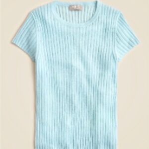 J. Crew Cashmere Featherweight Ribbed T-Shirt Sweater